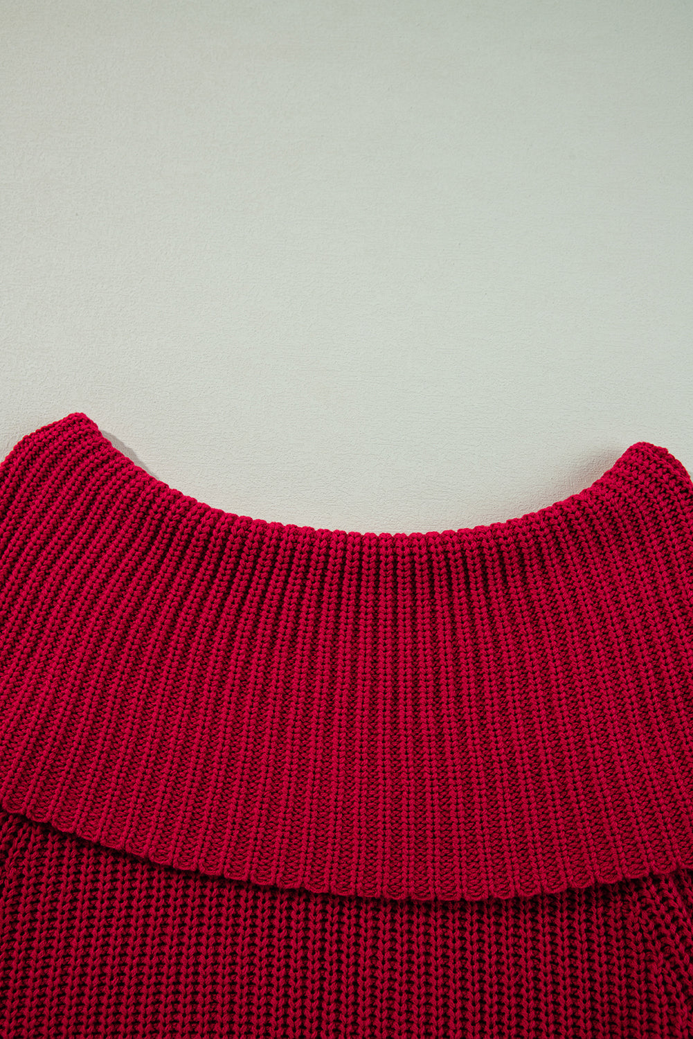 Fold Over Off-the-Shoulder Knit Sweater