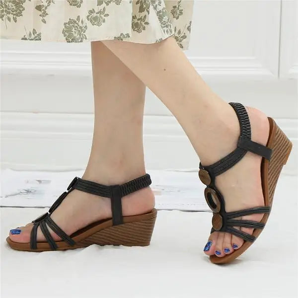 Roman Wedge Open Toe  Soft-Soled  Casual Sandals