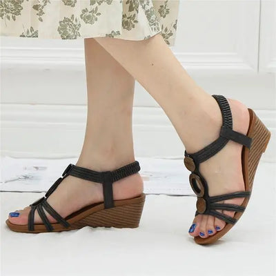 Roman Wedge Open Toe  Soft-Soled  Casual Sandals