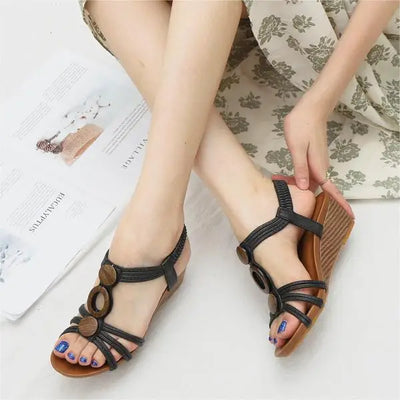 Roman Wedge Open Toe  Soft-Soled  Casual Sandals