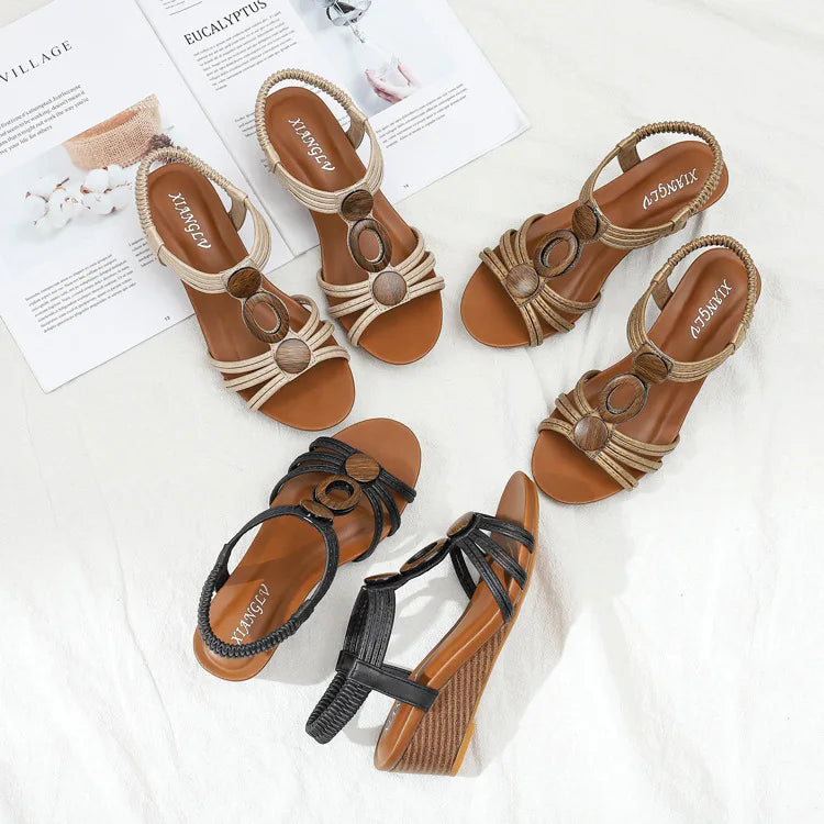 Roman Wedge Open Toe  Soft-Soled  Casual Sandals