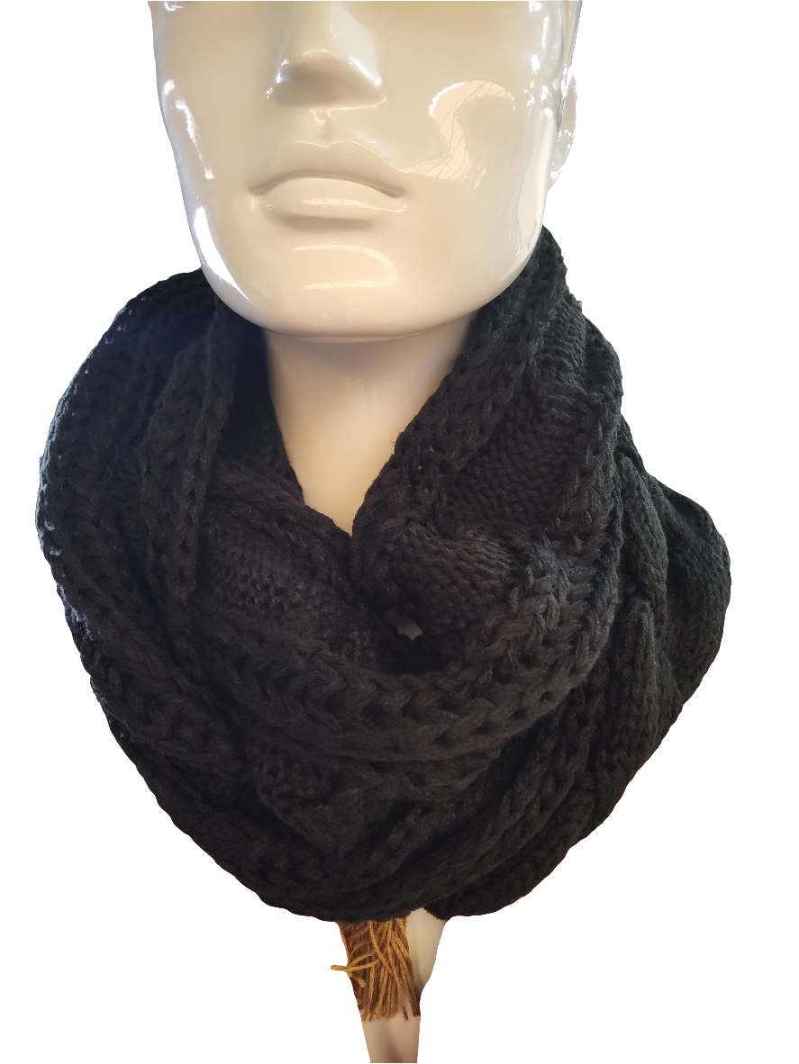 Winter Thick Knitted Snood Twist Ring Plush Scarf