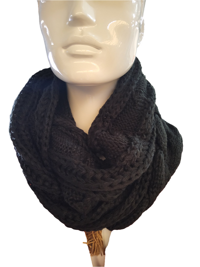 Winter Thick Knitted Snood Twist Ring Plush Scarf