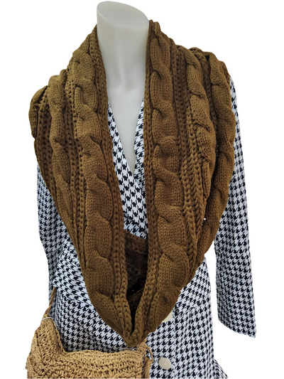 Winter Thick Knitted Snood Twist Ring Plush Scarf