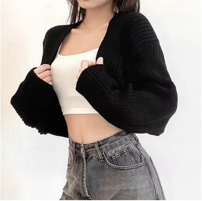 Open Front Cropped Casual Bolero Cardigan - The Boho Body