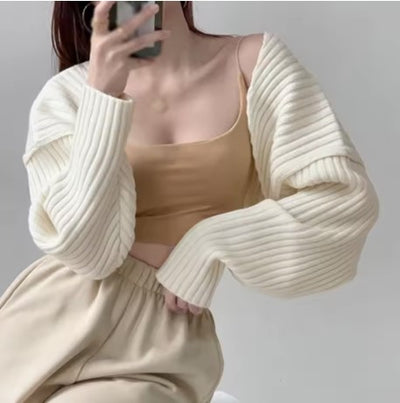 Open Front Cropped Casual Bolero Cardigan - The Boho Body