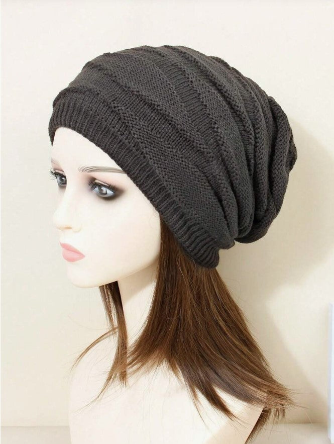 Ladies Warm Lined Slouched Beanie