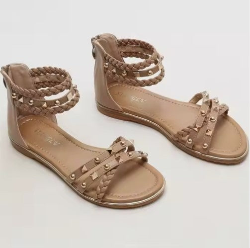 Ladies Roman Bohemian Summer Flat Detailed Sandals