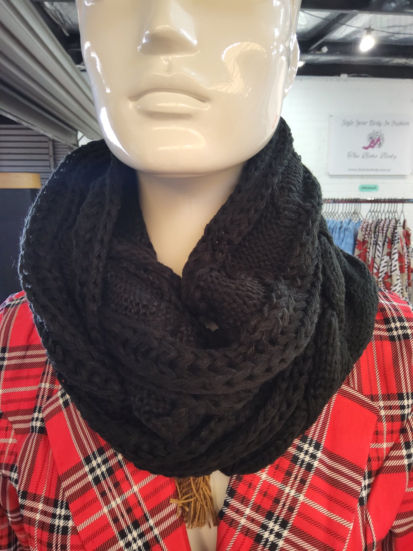 Winter Thick Knitted Snood Twist Ring Plush Scarf