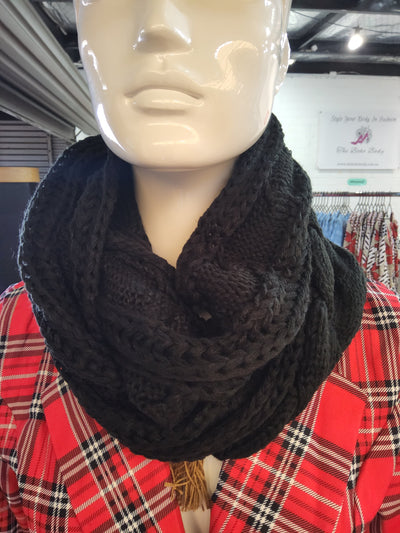 Winter Thick Knitted Snood Twist Ring Plush Scarf