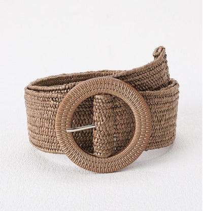 Ladies Straw Boho Belt 90cm