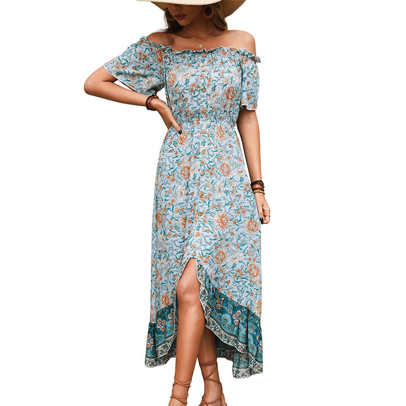 Elegant Beach Floral Dress Bohemian Dress